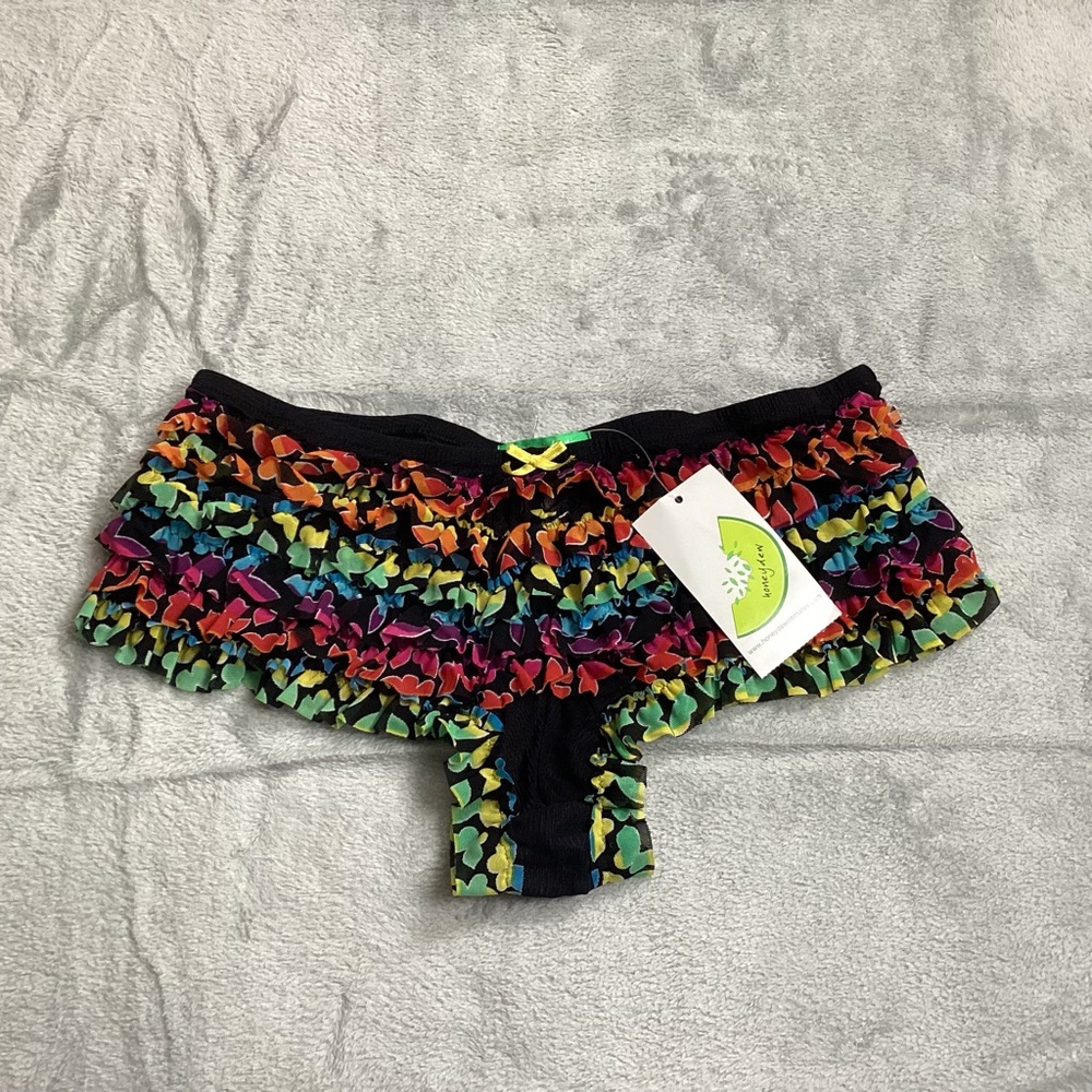 New Honeydew Rainbow Butterfly Ruffle Rumba Panty Medium